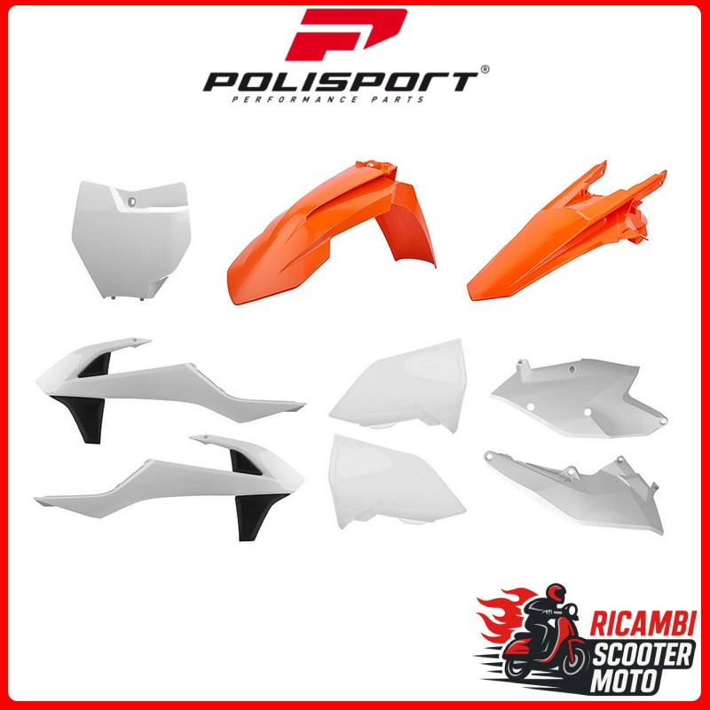 KIT PLASTICHE ARANCIONE16/BIANCO KTM 125 SX 2016-2018