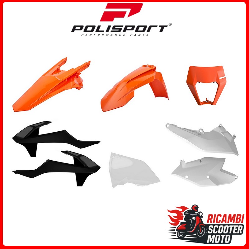 KIT PLASTICHE ARANCIONE16/BIANCO KTM 125 XC-W 2017-2019