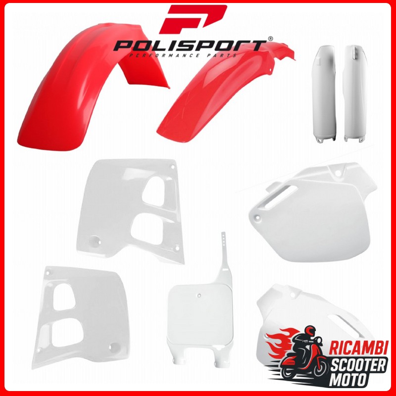 KIT PLASTICHE ROSSO FLUO/BIANCO HONDA CR 125 1991-1992