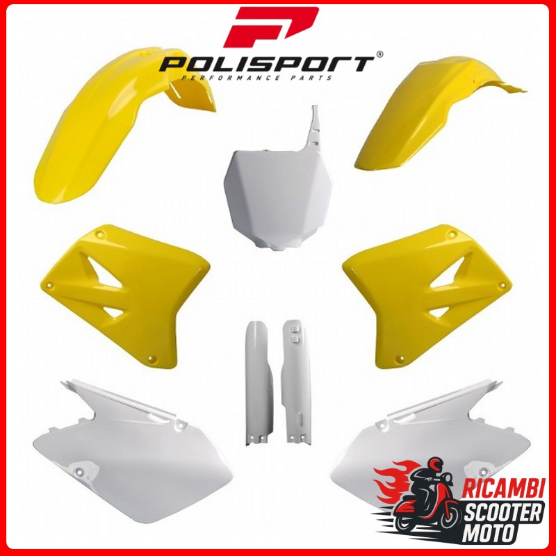 KIT PLASTICHE GIALLO RM01/BIANCO SUZUKI RM 125 2001-2006