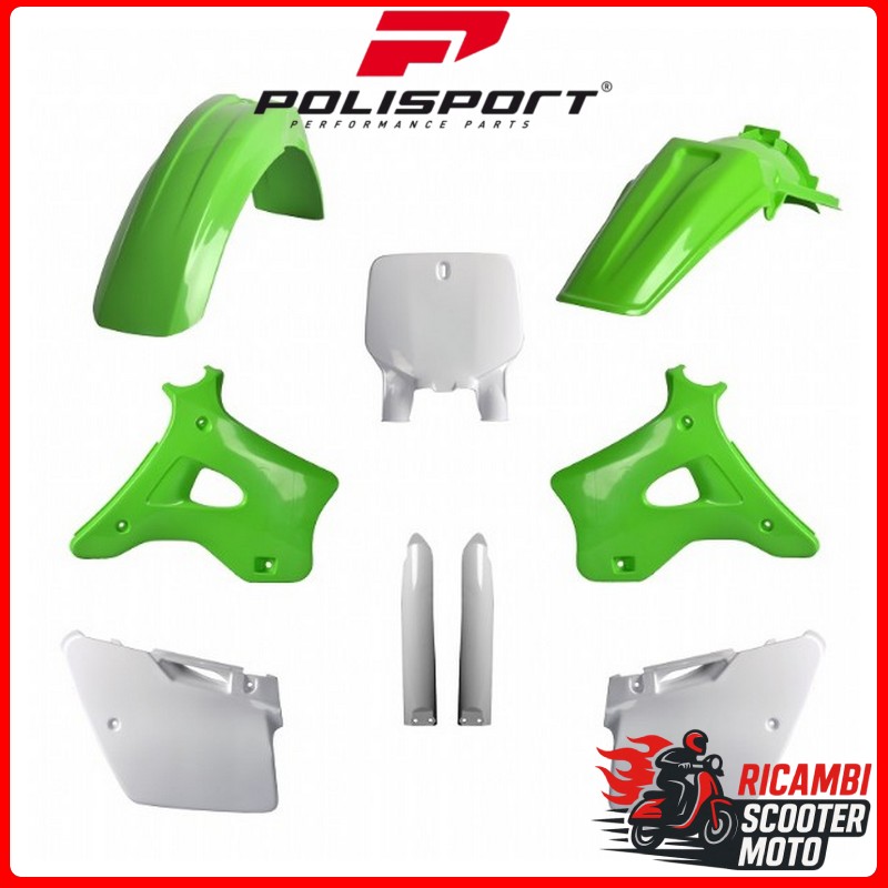 KIT PLASTICHE VERDE/BIANCO KAWASAKI KX 125 1996-1998