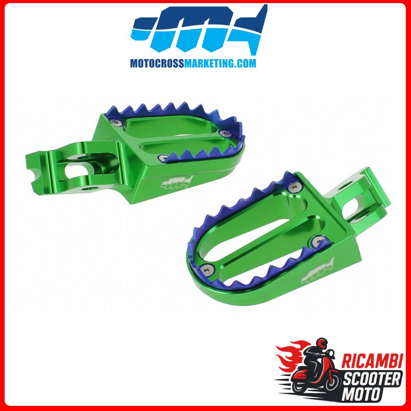 PEDANE POGGIAPIEDI IN ALLUMINIO CON DENTI IN TITANIO KAWASAKI KX 250 F 2009-2023