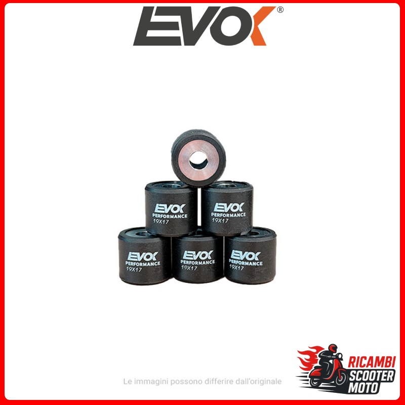 KIT RULLI EVOK IRON DRIVE 19X17MM 12GR PIAGGIO HEXAGON 125 1994-1997