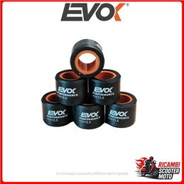 KIT RULLI EVOK IRON DRIVE 19X15,5MM 6,5GR PIAGGIO FLY 4T 4V 50 2012-2013