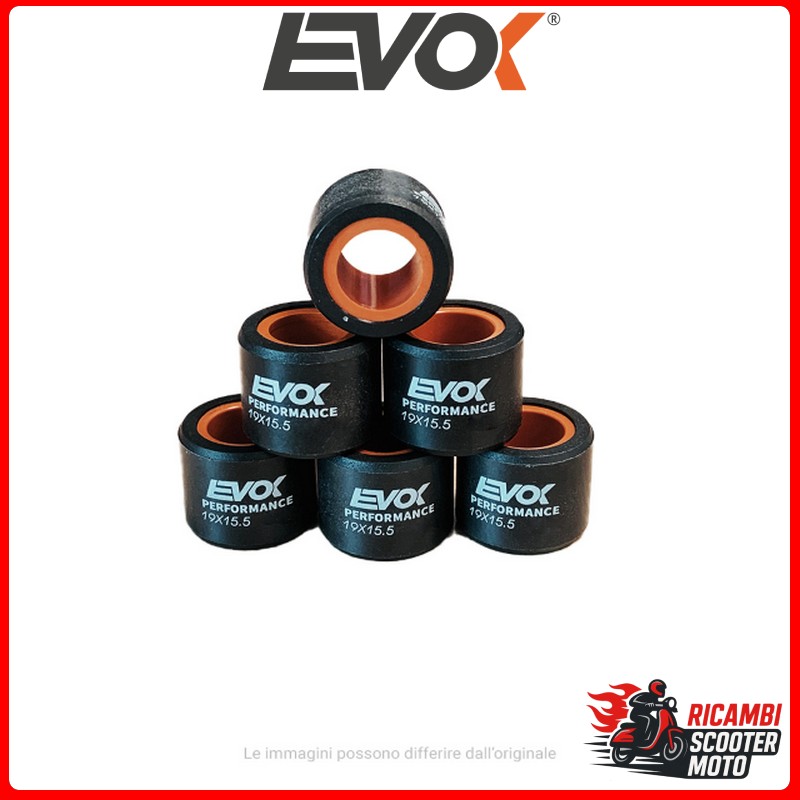 KIT RULLI EVOK IRON DRIVE 19X15,5MM 5GR PIAGGIO FLY 4T 4V 50 2012-2013