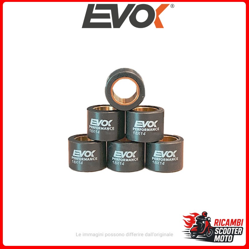 KIT RULLI EVOK IRON DRIVE 18X14MM 13GR DAELIM NC 125 DART 125 2015-2017