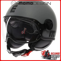 CASCO JET MOMO DESIGN FGTR CLASSIC MONO OPACO GRIGIO NERO MISURA XL