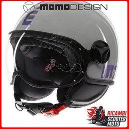 CASCO JET MOMO DESIGN FGTR CLASSIC CANDY FLIP LUCIDO GRIGIO BLU FUCSIA MISURA L