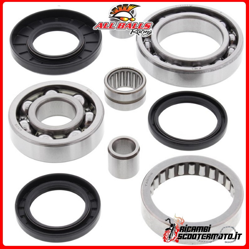 KIT DE COJINETES Y RETENES DE ACEITE DEL DIFERENCIAL TRASERO All Balls Kawasaki KVF300A Prairie 4x4 1999-2002