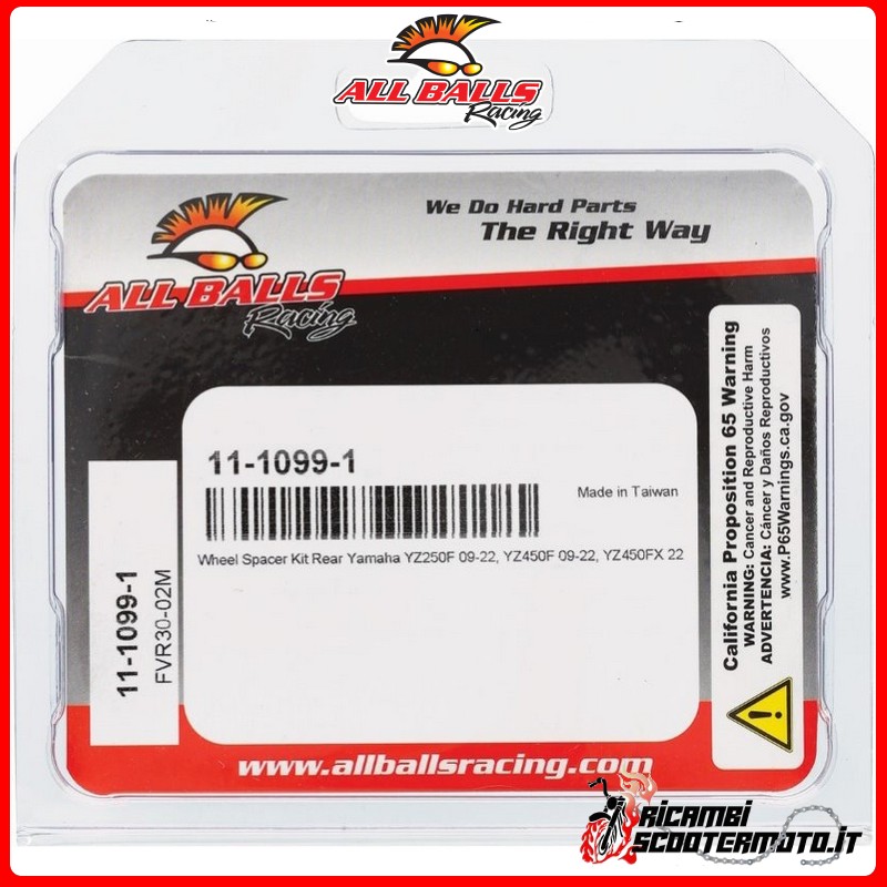 KIT ESPACIADORES DE RUEDA TRASERA All Balls Yamaha YZ 250 F 2009-2021