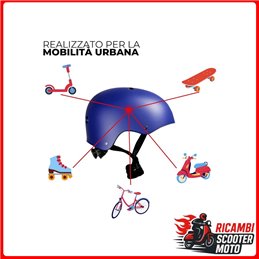 CASCO BICI - MONOPATTINI 837 BLU OPACO MISURA M