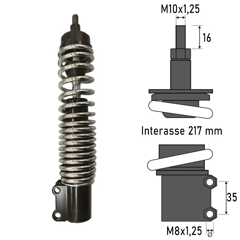 BCR FRONT SHOCK ABSORBER PIAGGIO VESPA GRANTURISMO 125 2003-2007 BCR FRONT SHOCK ABSORBER PIAGGIO VESPA GRANTURISMO 125 2003-2007