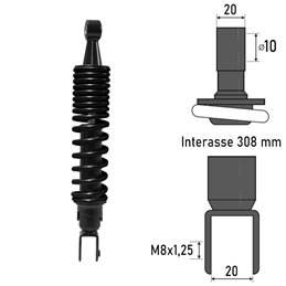 BCR REAR SHOCK ABSORBER HONDA SH 125 i 125 2005-2008