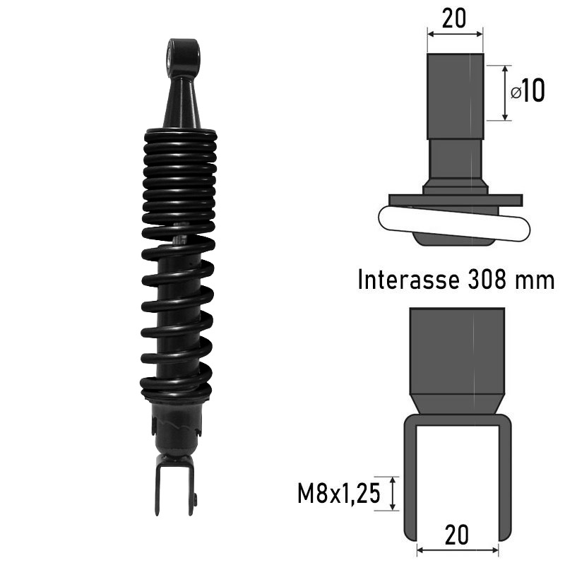 BCR REAR SHOCK ABSORBER HONDA SH 125 i 125 2005-2008