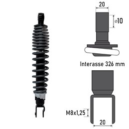 BCR REAR SHOCK ABSORBER KYMCO AGILITY R16 125 2008-2012
