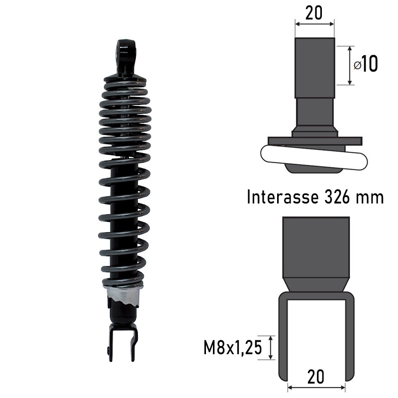 BCR REAR SHOCK ABSORBER KYMCO AGILITY R16 125 2008-2012 BCR REAR SHOCK ABSORBER KYMCO AGILITY R16 125 2008-2012