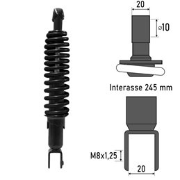 BCR REAR SHOCK ABSORBER MBK CW BOOSTER 50 2001-2002