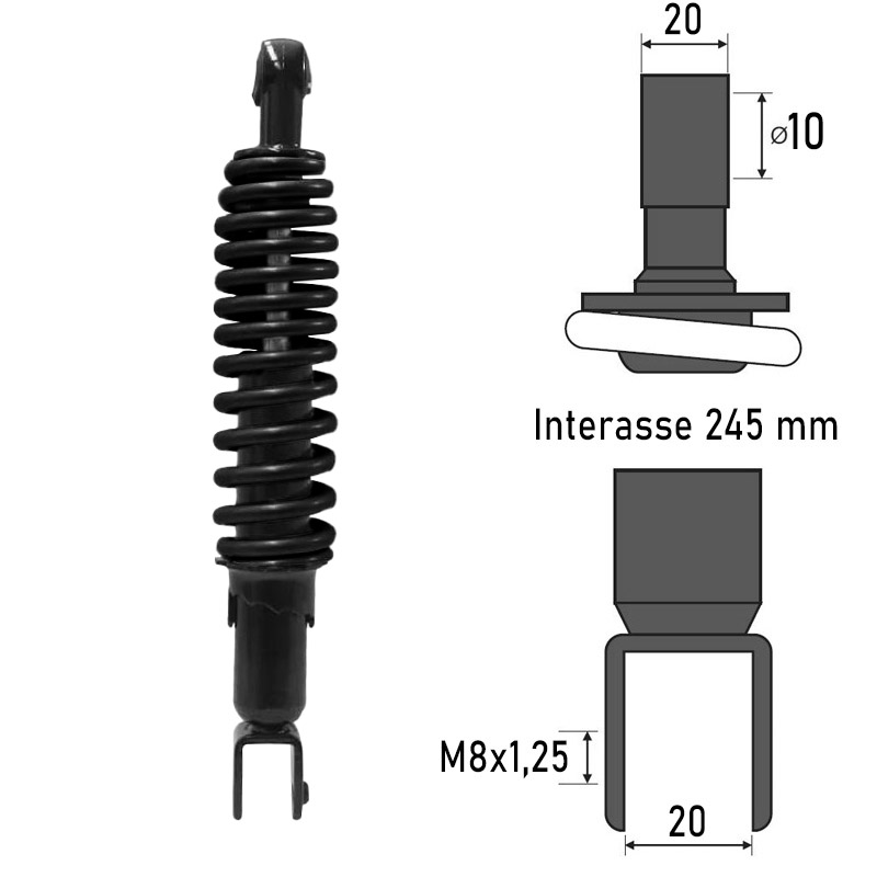 BCR REAR SHOCK ABSORBER MBK CW BOOSTER 50 2001-2002