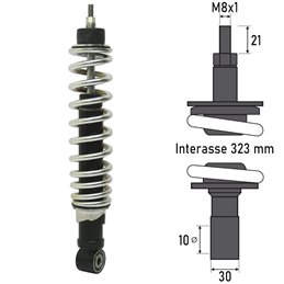 BCR REAR SHOCK ABSORBER PIAGGIO SKIPPER 4T 125 2000-2002