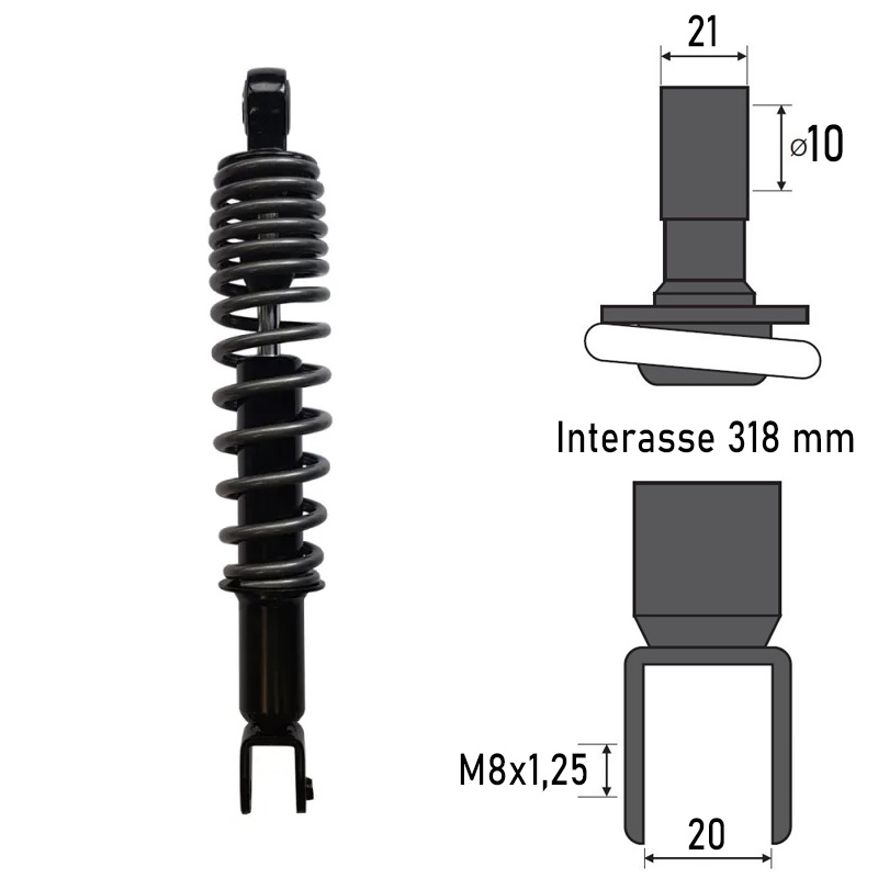 BCR REAR SHOCK ABSORBER SYM SYMPHONY S 125 2010-2014 BCR REAR SHOCK ABSORBER SYM SYMPHONY S 125 2010-2014
