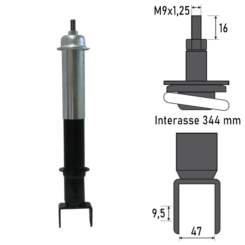BCR REAR SHOCK ABSORBER VESPA CLASSIC VESPA 50 (V5A1T) 50 1963-1967 BCR REAR SHOCK ABSORBER VESPA CLASSIC VESPA 50 (V5A1T) 50 1963-1967