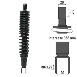 BCR REAR SHOCK ABSORBER YAMAHA VP X-CITY 250 2009-2015