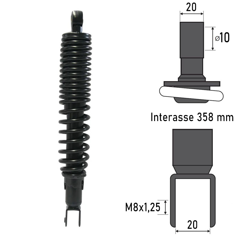 BCR REAR SHOCK ABSORBER YAMAHA VP X-CITY 250 2009-2015 BCR REAR SHOCK ABSORBER YAMAHA VP X-CITY 250 2009-2015