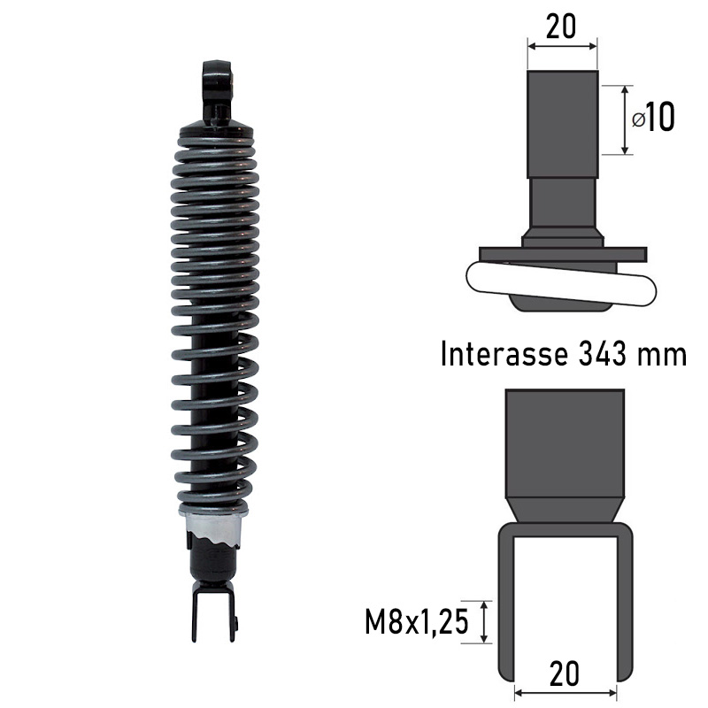 BCR REAR SHOCK ABSORBER YAMAHA YP125R X-MAX 125 2006-2009