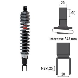 BCR REAR SHOCK ABSORBER YAMAHA YP125R X-MAX 125 2010-2013