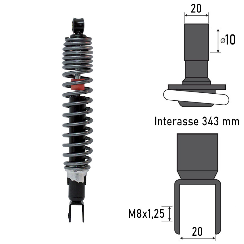 BCR REAR SHOCK ABSORBER YAMAHA YP125R X-MAX 125 2010-2013 BCR REAR SHOCK ABSORBER YAMAHA YP125R X-MAX 125 2010-2013