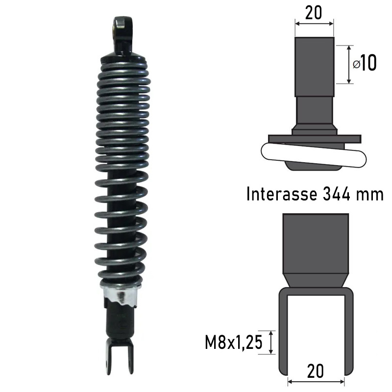 BCR REAR SHOCK ABSORBER YAMAHA YP250 MAJESTY 250 2000-2003