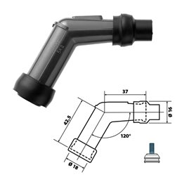 TAPA DE BUJÍA CON RESISTENCIA DE 5 OHMIOS NGK    