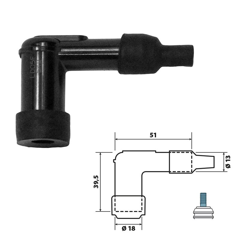 TAPA DE BUJÍA LD05F CON RESISTENCIA BCR YAMAHA SR 125 1999-2000