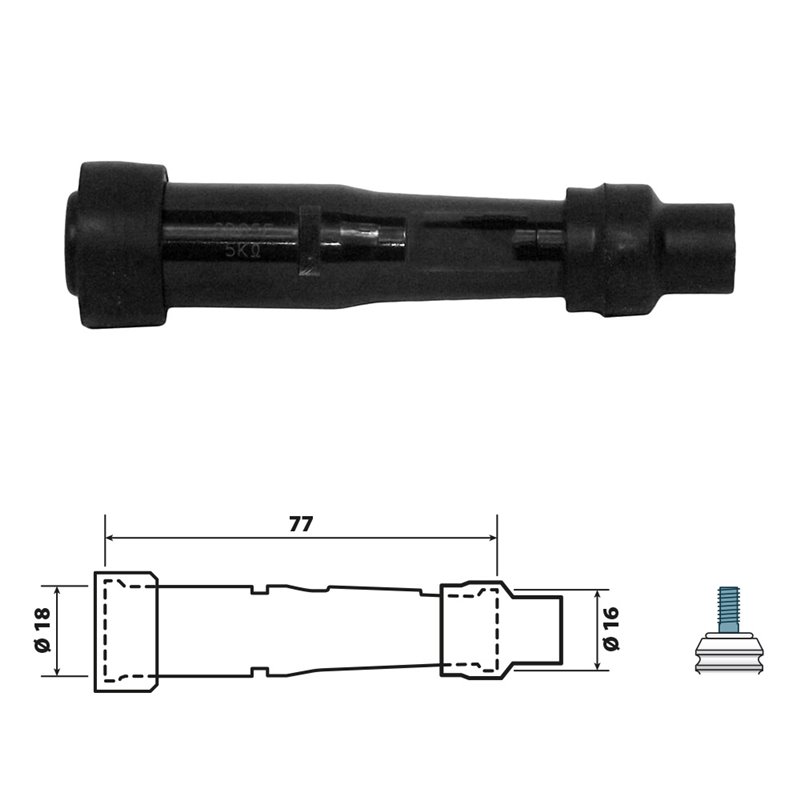 TAPA DE BUJÍA SD05F CON RESISTENCIA BCR SUZUKI AN400 BURGMAN 400 2007-2025