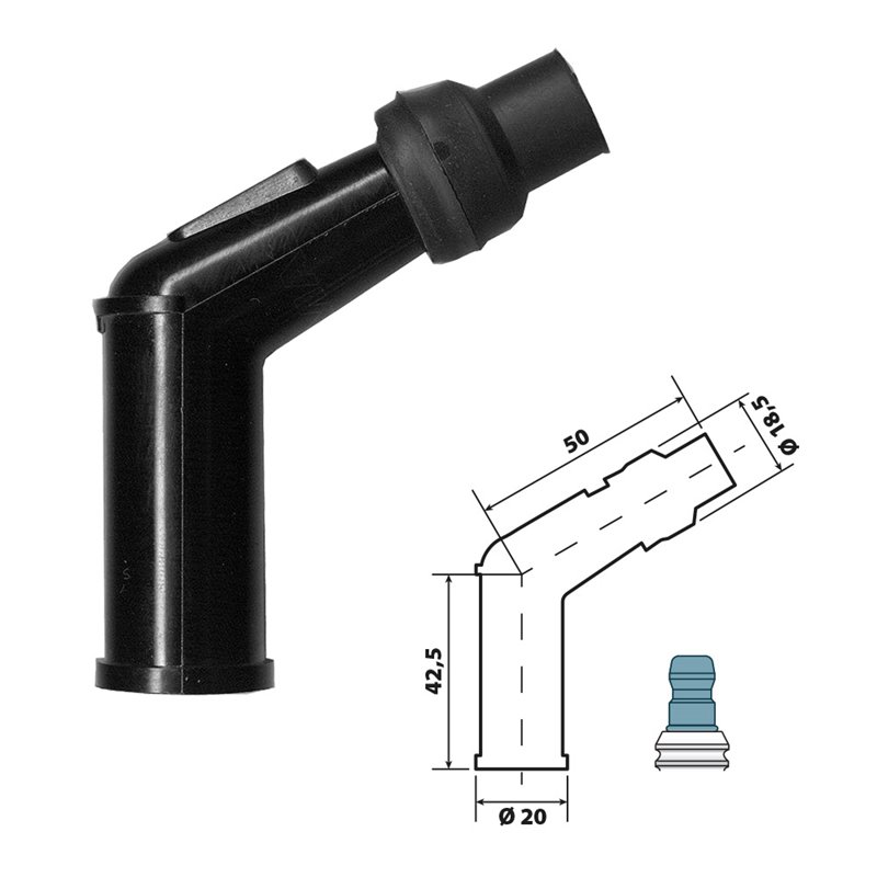 TAPA DE BUJÍA V05E CON RESISTENCIA BCR PIAGGIO VESPA ET4 125 1996-2005