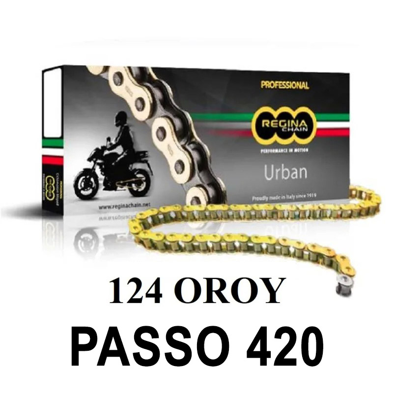CHAIN QUEEN 124OROY 132 MAGLIE PASSO 420 ORO  YAMAHA DT R - DT X 50 2007-2011