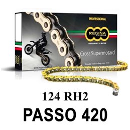 REINA DE LA CADENA 124RH2 132 MAGLIE PASSO 420 ORO  YAMAHA DT R - DT X 50 2007-2011