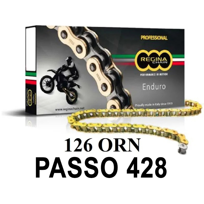 CHAIN QUEEN 126ORN 130 MAGLIE PASSO 428 ORO  KAWASAKI BN ELIMINATOR 125 2003-2007