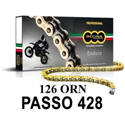 CHAIN QUEEN 126ORN 138 MAGLIE PASSO 428 ORO  FANTIC CABALLERO 125 SCRAMBLER 125 2018-2020