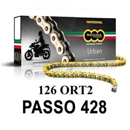 CATENA 126ORT2 140 MAGLIE PASSO 428 ORO HM CRM F125X DERAPAGE 125 2010-2012