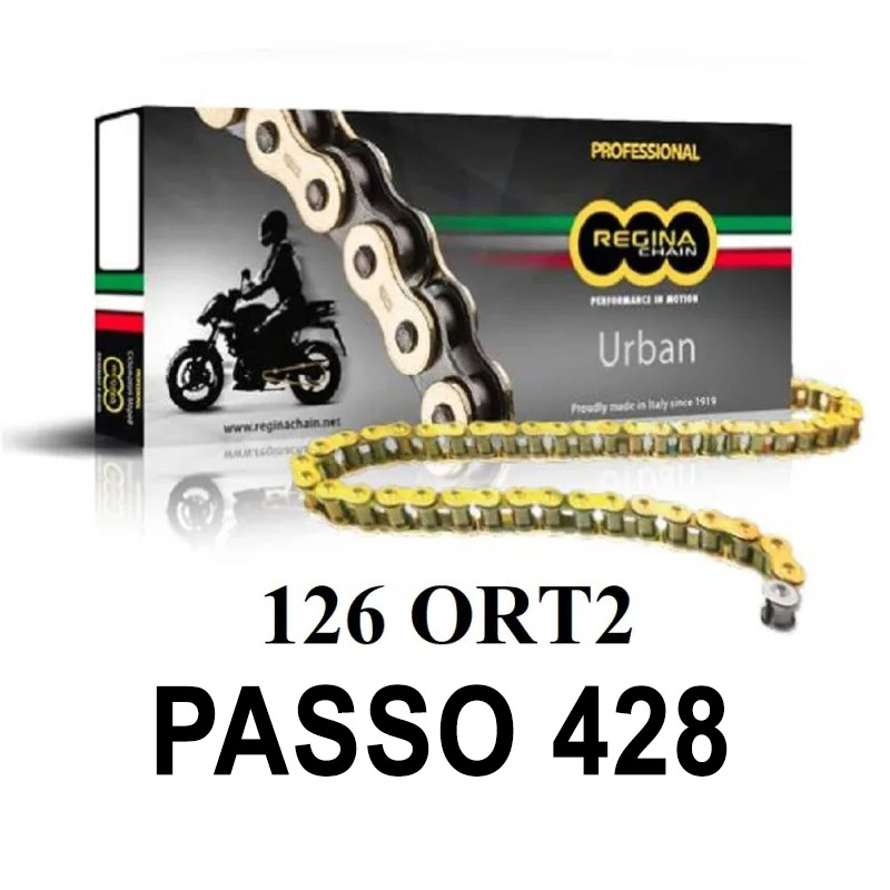 CHAIN QUEEN 126ORT2 140 MAGLIE PASSO 428 ORO  HM CRM F125X DERAPAGE 125 2010-2012