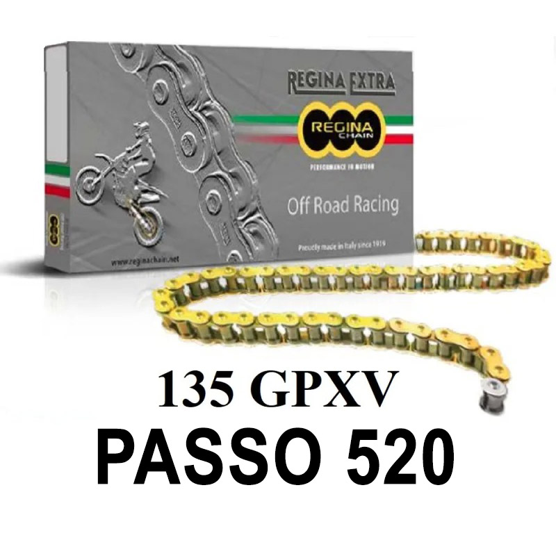 CHAIN QUEEN 135GPXV 120 MAGLIE PASSO 520 ORO     