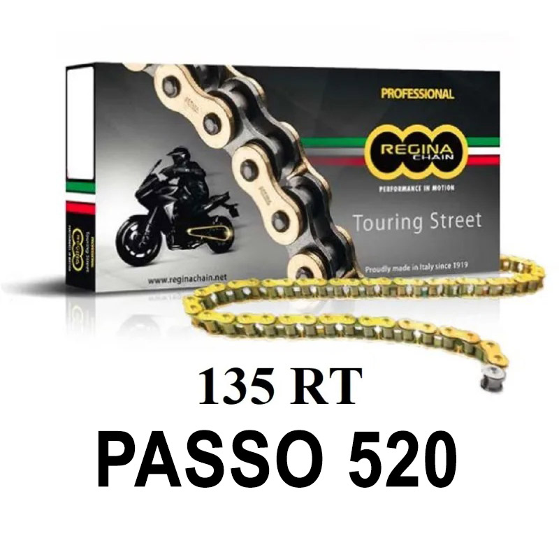 CHAIN QUEEN 135RT 106 MAGLIE PASSO 520 ORO  KAWASAKI NINJA 250R 250 2008-2010
