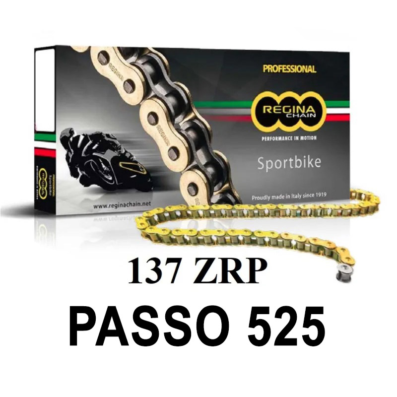 CADENA 137ZRP 104 ESLABONES PASO 525 ORO REGINA TRIUMPH Bonneville 800 2001-2006