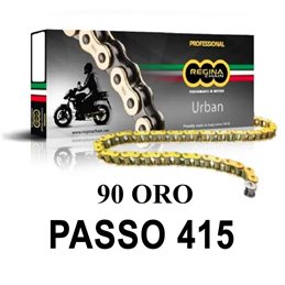QUEEN MOTORCYCLE CHAIN 90OROO 130 MAGLIE PASSO 415 ORO     