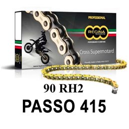 QUEEN MOTORCYCLE CHAIN 90RH2 110 MAGLIE PASSO 415 ORO     