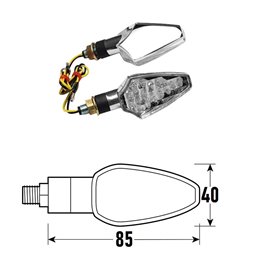 PAIRE DE CLIGNOTANTS À LED CHROMÉS HOMOLOGUÉS MODÈLE DART BCR    