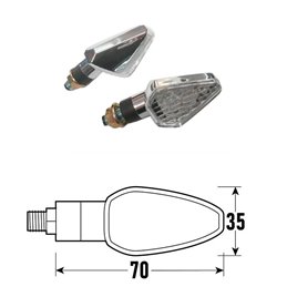 PAAR ZUGELASSENER CHROM-LED-BLINKER MODELL DART-2 BCR    