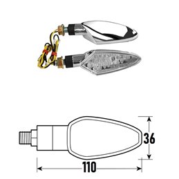 PAR DE INTERMITENTES LED CROMADOS HOMOLOGADOS MODELO SPEAR BCR    