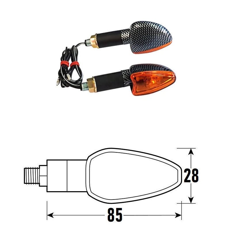 PAIR OF APPROVED CARBON LOOK ARROWS ARROW MODEL WITH ORANGE LENS BCR    
